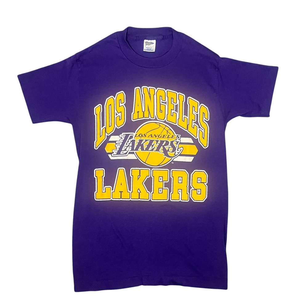 Trench‎ Los Angeles Lakers T-Shirt Mens Small Purple Vintage 80s NBA Basketball